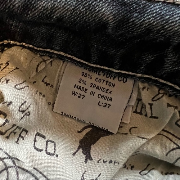 Tuff Don’t Fence Me In Western Medium Wash Low Rise Size 27/37 Cowgirl Denim - Picture 11 of 12